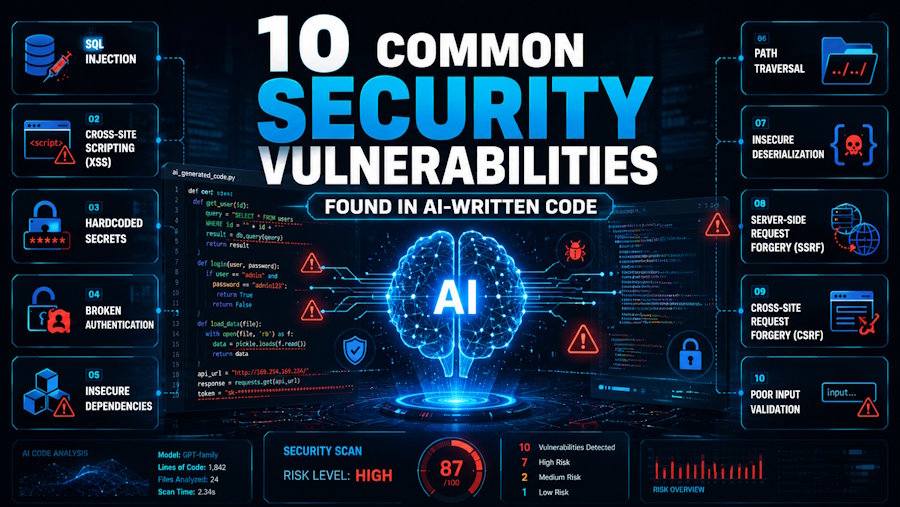 10 Common Security Vulnerabilities Found in AI-Written Code