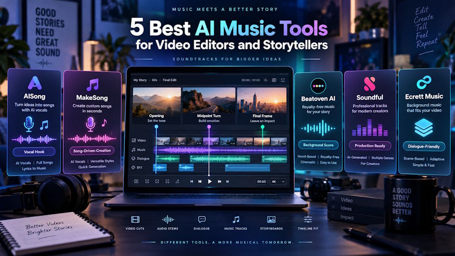 5 Best AI Music Tools for Video Editors and Storytellers