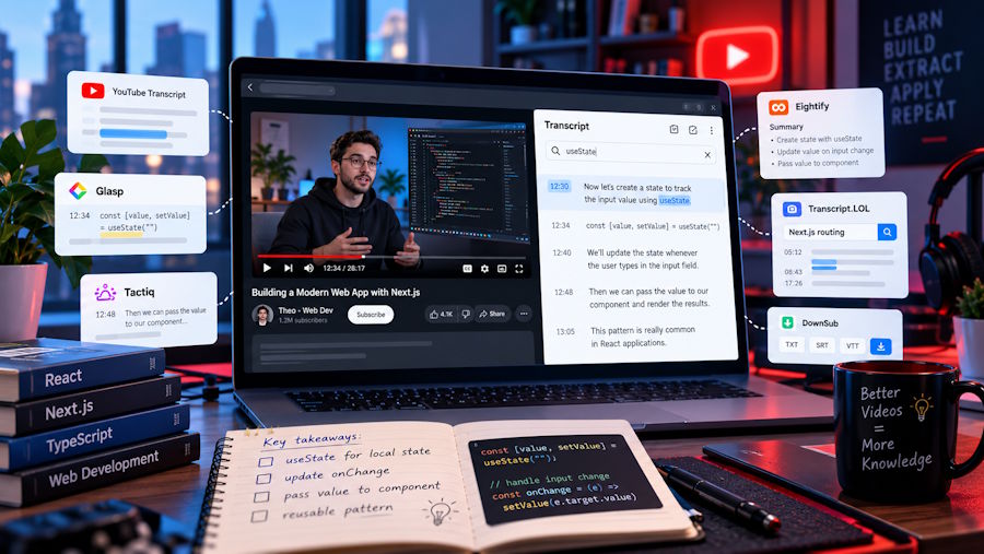 5 YouTube transcript tools for developers who learn from talks and coding tutorials