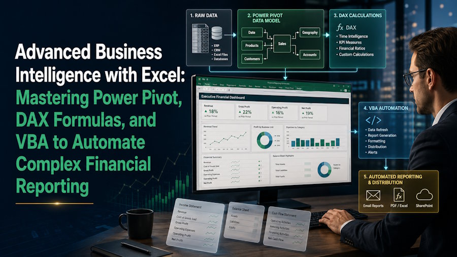 Advanced Business Intelligence with Excel: Mastering Power Pivot, DAX formulas, and VBA