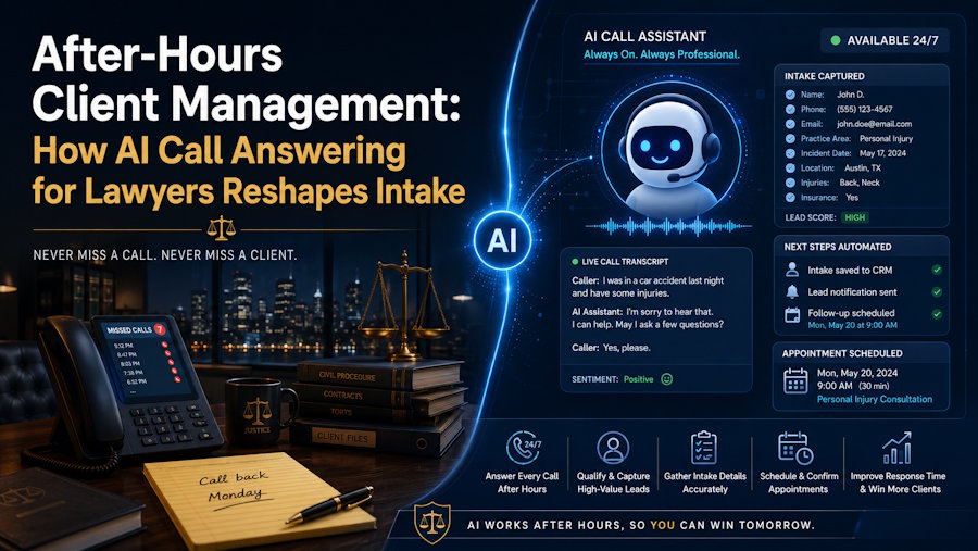 After-Hours Client Management: How AI Call Answering for Lawyers Reshapes Intake