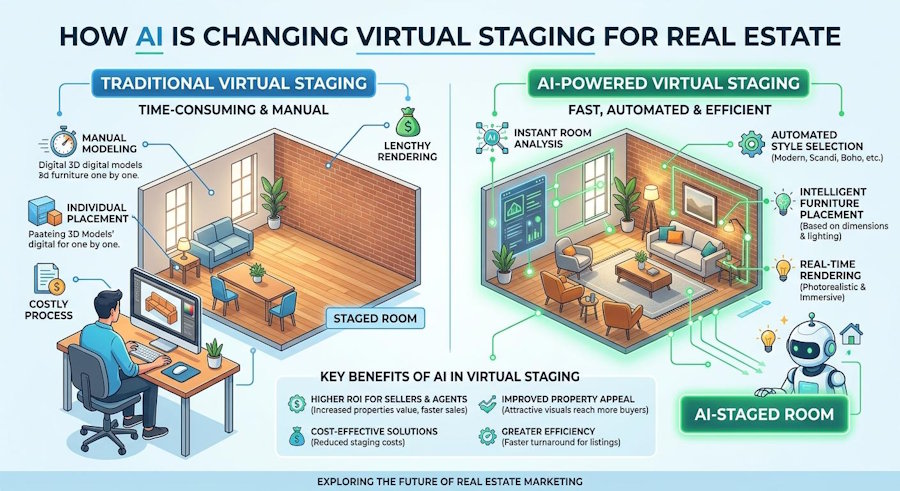 AI Virtual Staging for Real Estate | Modern Parisian Interior & Natural Earthy Living Room Ideas