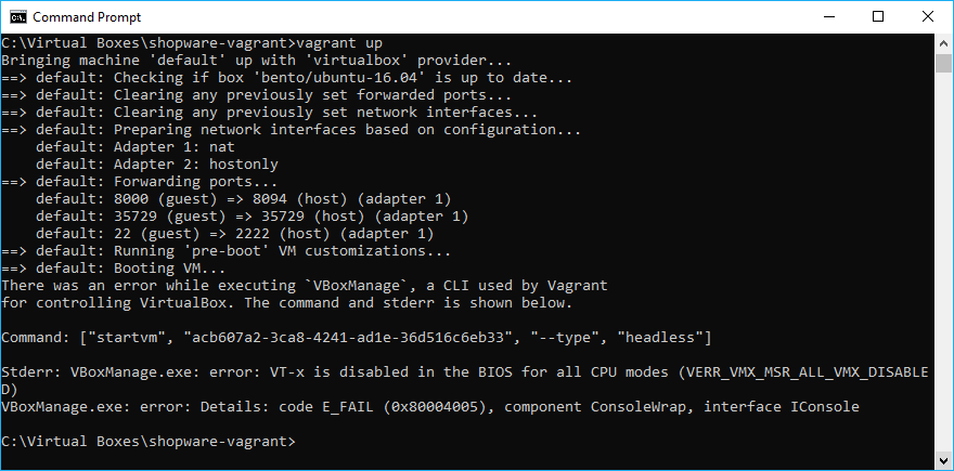 How To Solve Virtualbox Exception Vt X Is Disabled In The Bios For Both All Cpu Modes Verr Vmx Msr All Vmx Disabled Our Code World