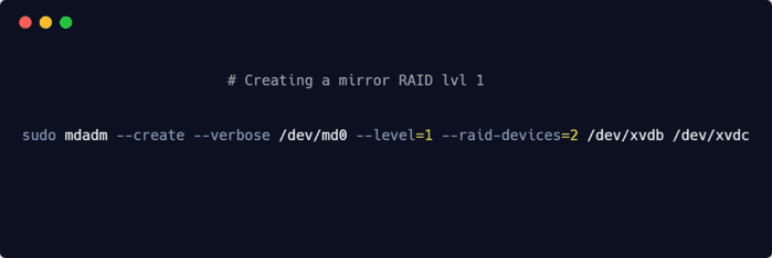 How to implement a software RAID 1 Array (mirror) in Ubuntu 16.04
