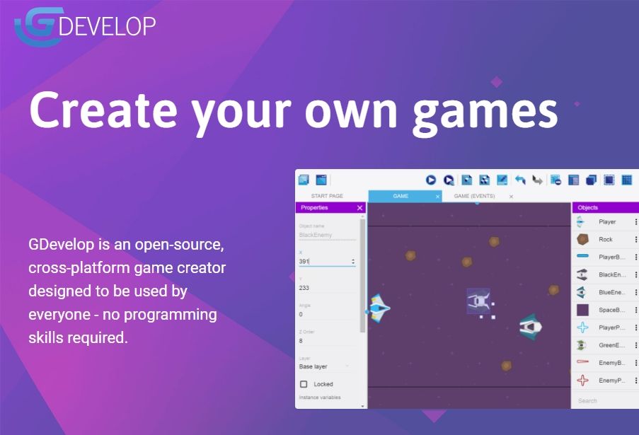 GDevelop - Free and Easy HTML5 Game Engine