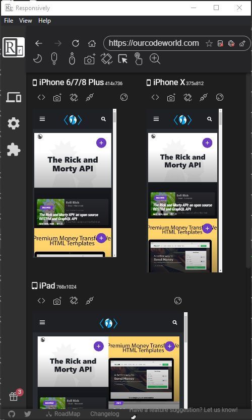 Responsively App: A modified browser built using Electron that helps in responsive web development
