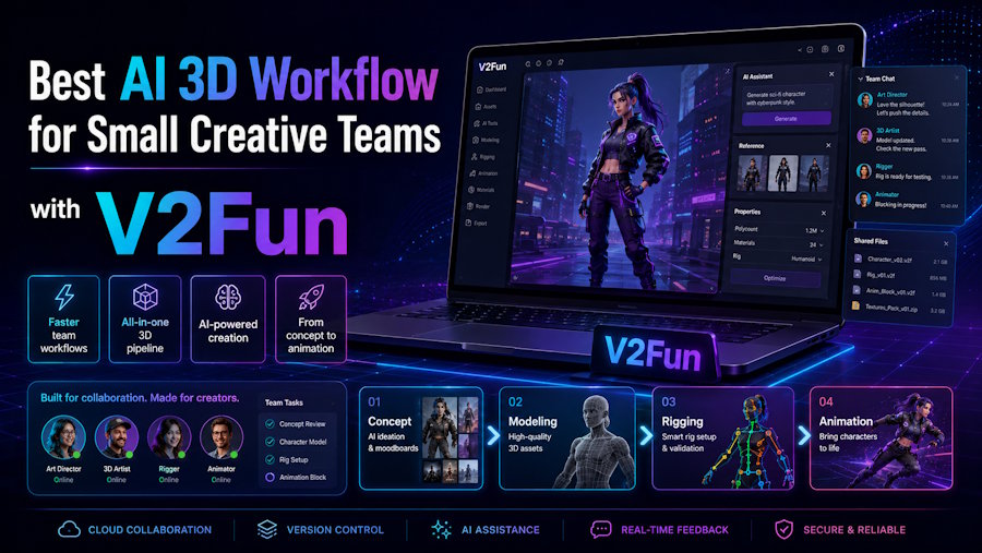 Best AI 3D Workflow for Small Creative Teams with V2Fun