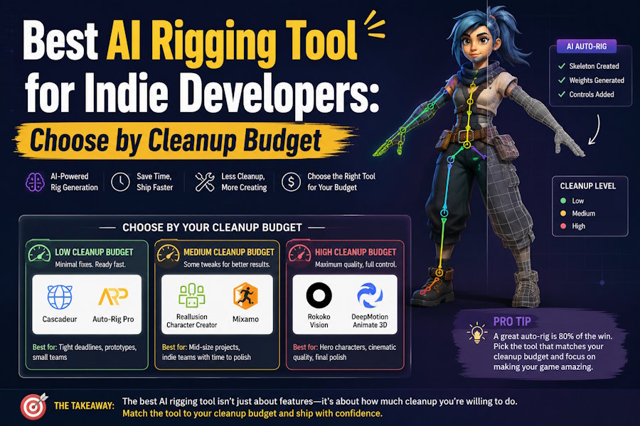 Best AI Rigging Tool for Indie Developers: Choose by Cleanup Budget