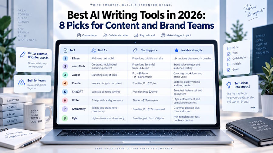 Best AI Writing Tools in 2026: 8 Picks for Content and Brand Teams