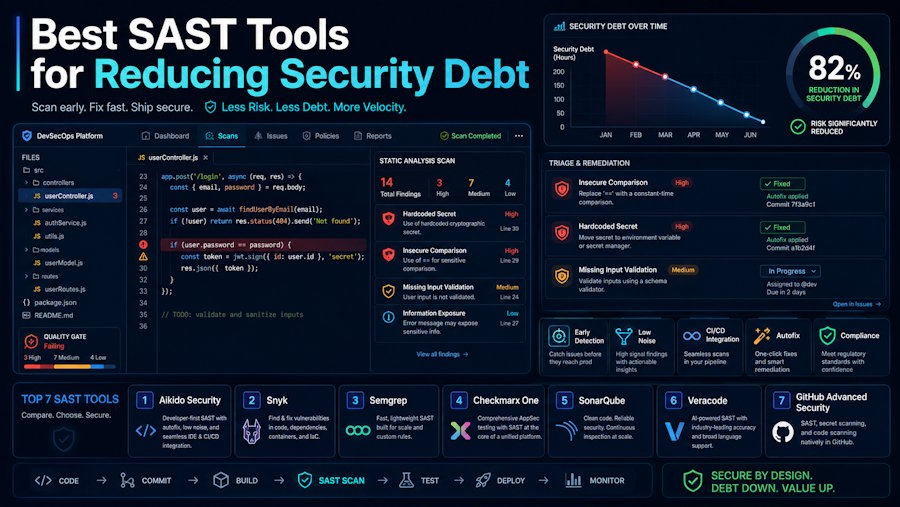 Best SAST Tools for Reducing Security Debt