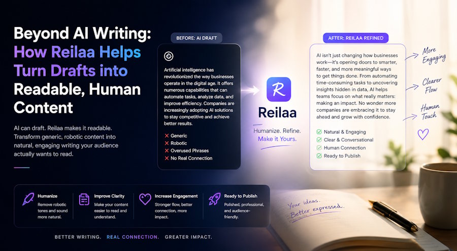Beyond AI Writing: How Reilaa Helps Turn Drafts into Readable, Human Content
