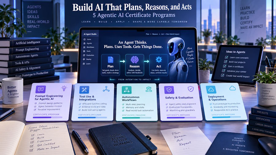 Build AI That Plans, Reasons, and Acts: 5 Agentic AI Certificate Programs