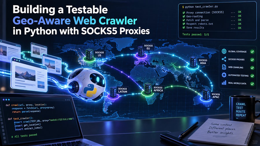 Building a Testable Geo-Aware Web Crawler in Python with SOCKS5 Proxies