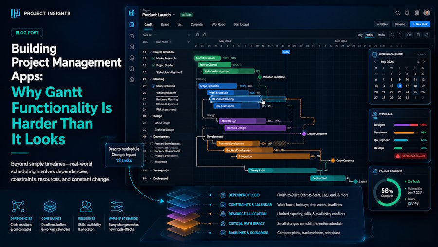 Building Project Management Apps: Why Gantt Functionality Is Harder Than It Looks