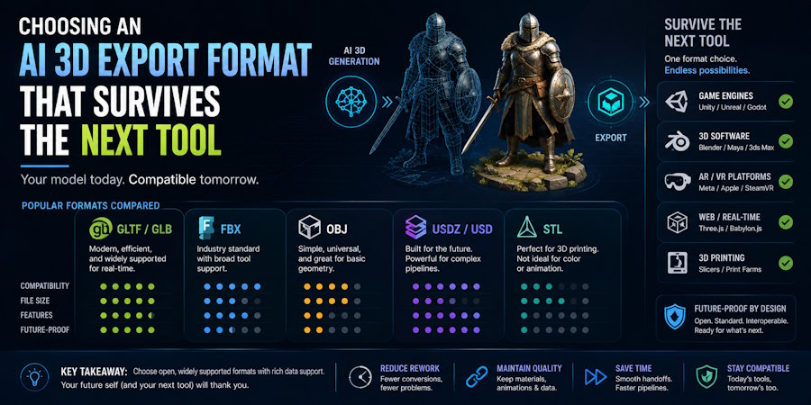 Choosing an AI 3D Export Format That Survives the Next Tool