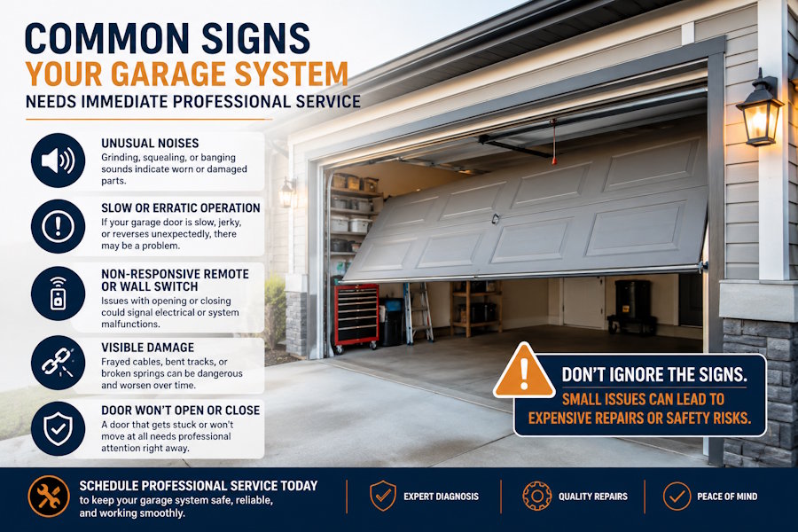Common Signs Your Garage System Needs Immediate Professional Service