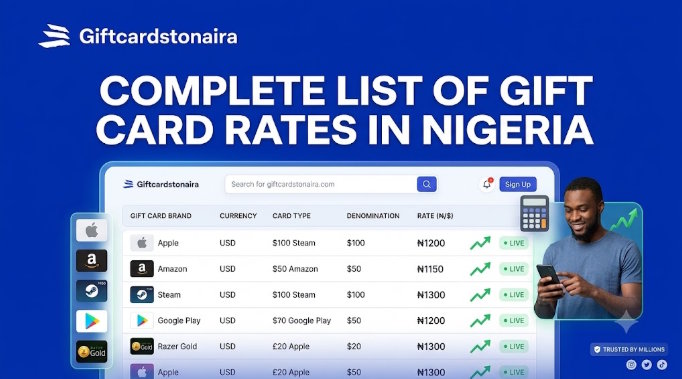 Complete List of Gift Card Rates in Nigeria