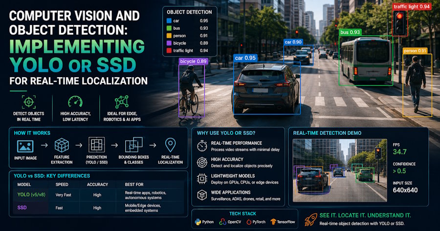 Computer Vision and Object Detection: Implementing YOLO or SSD for Real-Time Localization