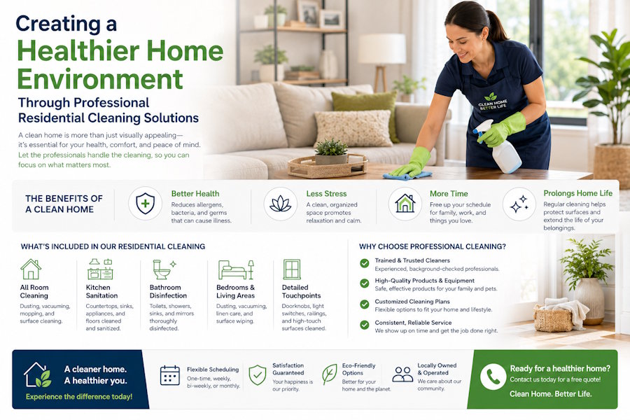 Creating a Healthier Home Environment Through Professional Residential Cleaning Solutions