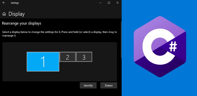 How to define a monitor as the primary display in Windows 10 using C#