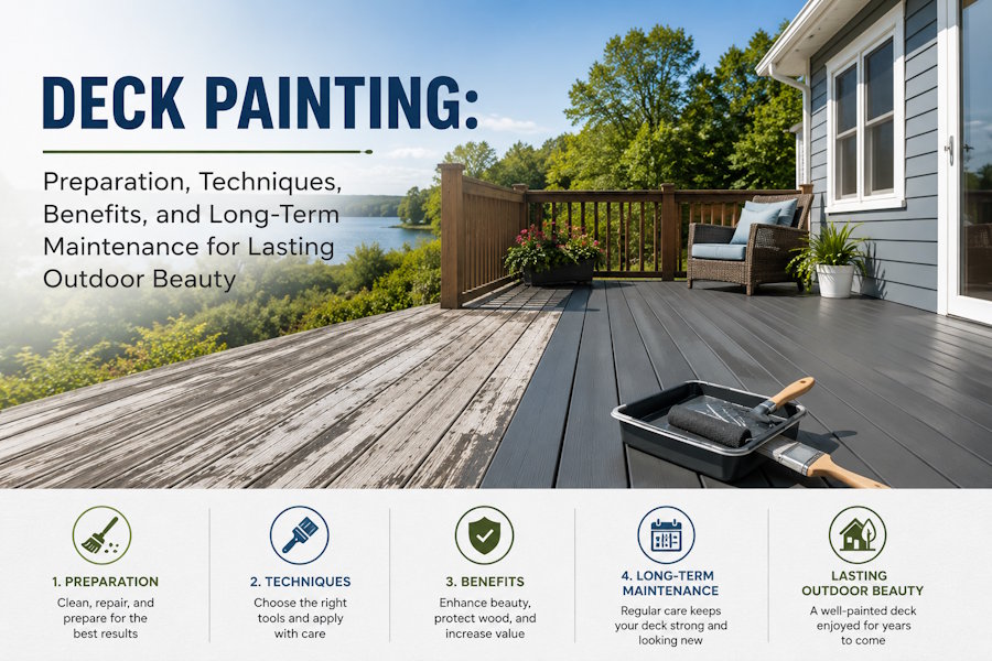 Deck Painting: Preparation, Techniques, Benefits, and Long-Term Maintenance for Lasting Outdoor Beauty
