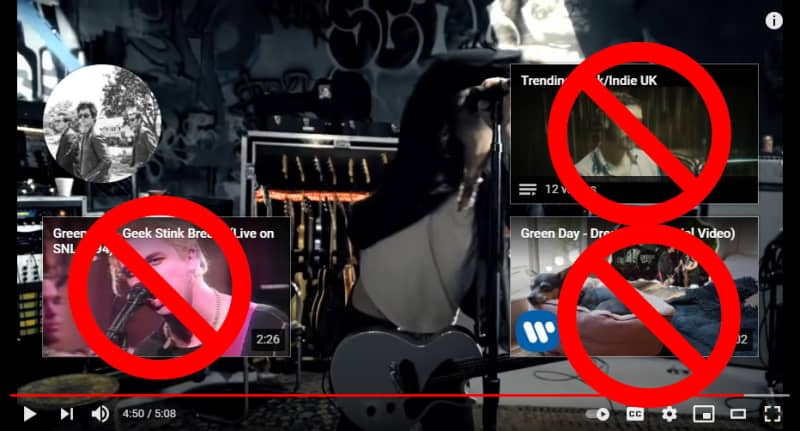 How to remove or disable YouTube end cards