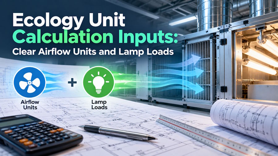 Ecology Unit Calculation Inputs: Clear Airflow Units and Lamp Loads