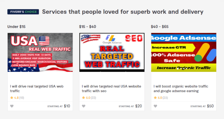 Is it worth buying website traffic from the gigs in Fiverr?