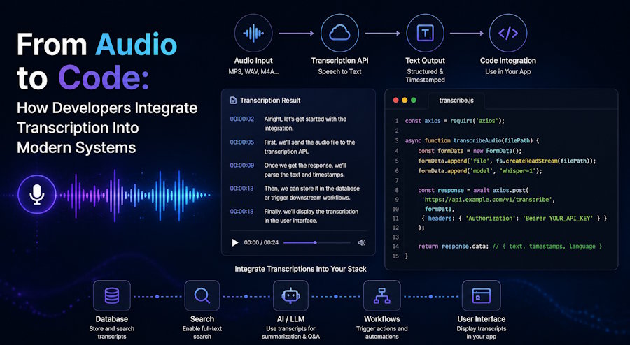 From Audio to Code: How Developers Integrate Transcription Into Modern Systems