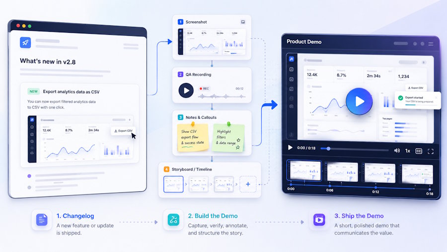From Changelog Screenshot to Product Demo: A Developer Workflow