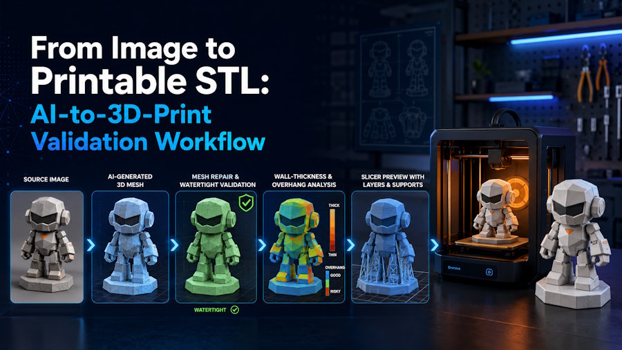From Image to Printable STL: AI-to-3D-Print Validation Workflow