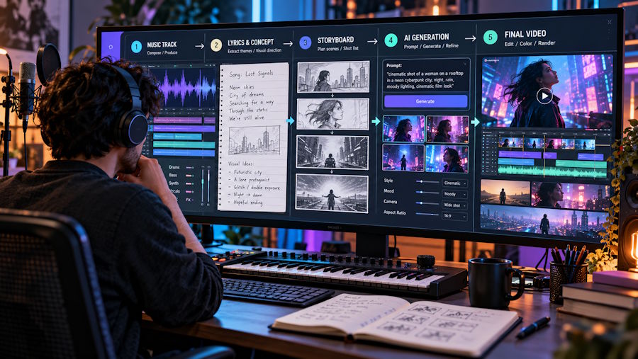 From Song to Screen: A Practical Workflow for AI Music Videos
