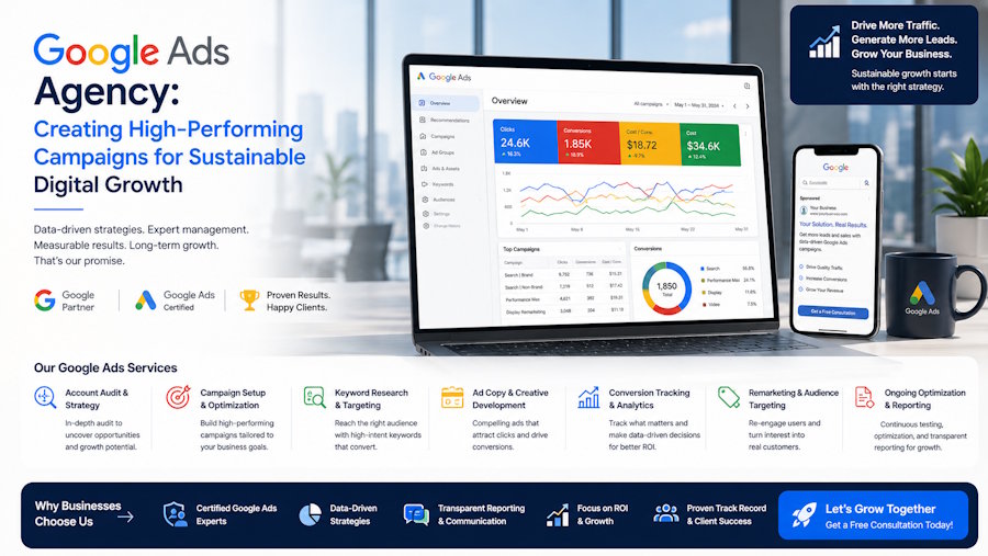 Google Ads Agency: Creating High-Performing Campaigns for Sustainable Digital Growth