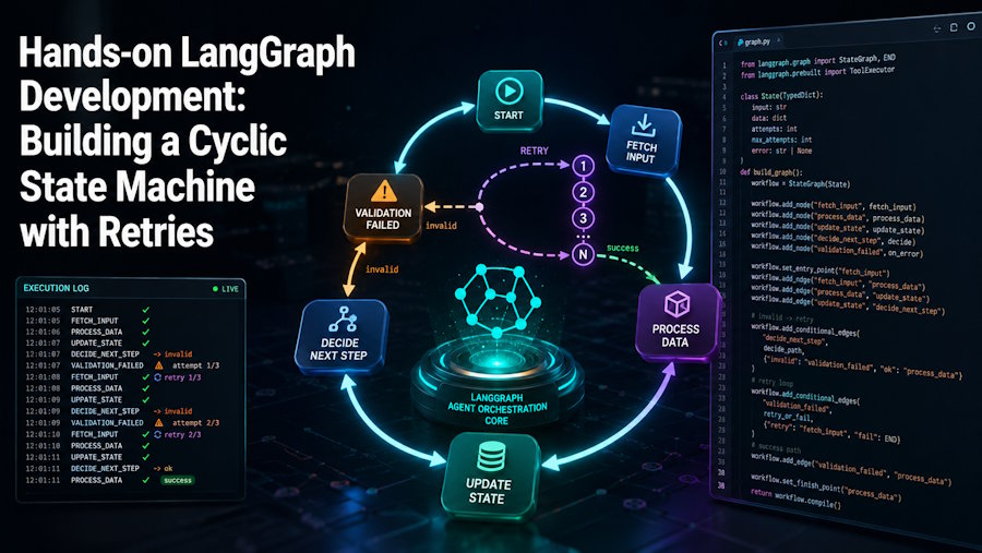 Hands-on LangGraph Development: Building a Cyclic State Machine with Retries
