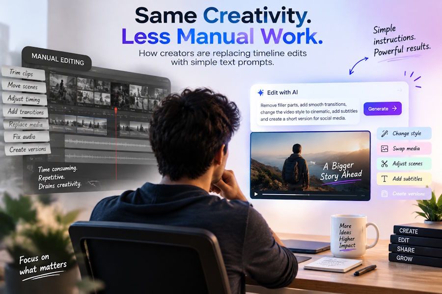 How Creators Use AI to Replace Manual Timeline Editing With Text Prompts