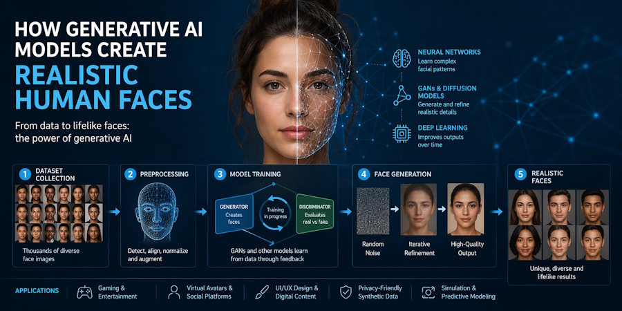 How Generative AI Models Create Realistic Human Faces