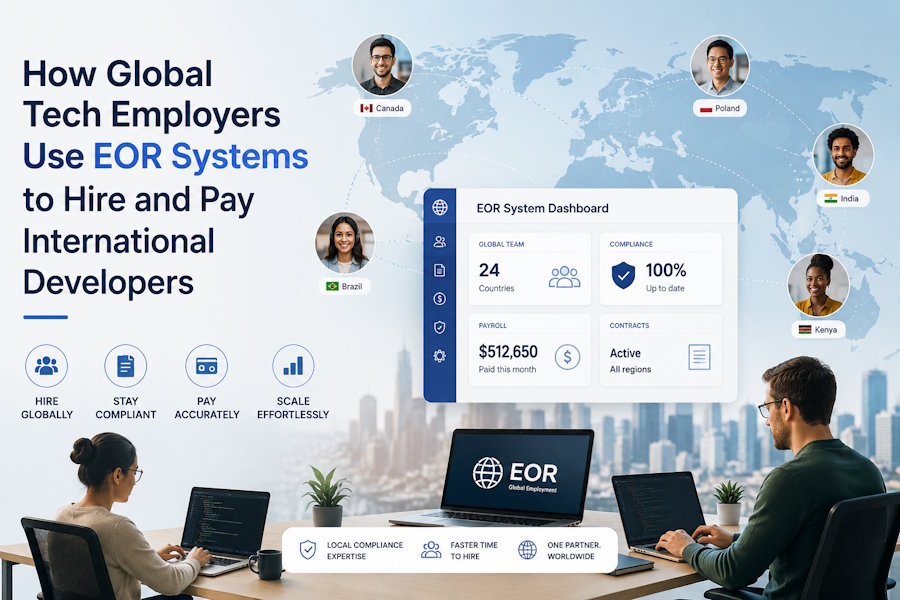 How Global Tech Employers Use EOR Systems to Hire and Pay International Developers
