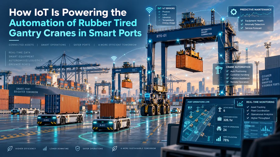 How IoT Is Powering the Automation of Rubber Tired Gantry Cranes in Smart Ports