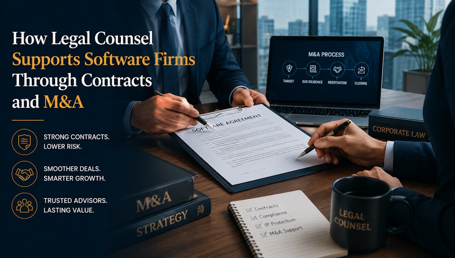 How Legal Counsel Supports Software Firms Through Contracts and M&A