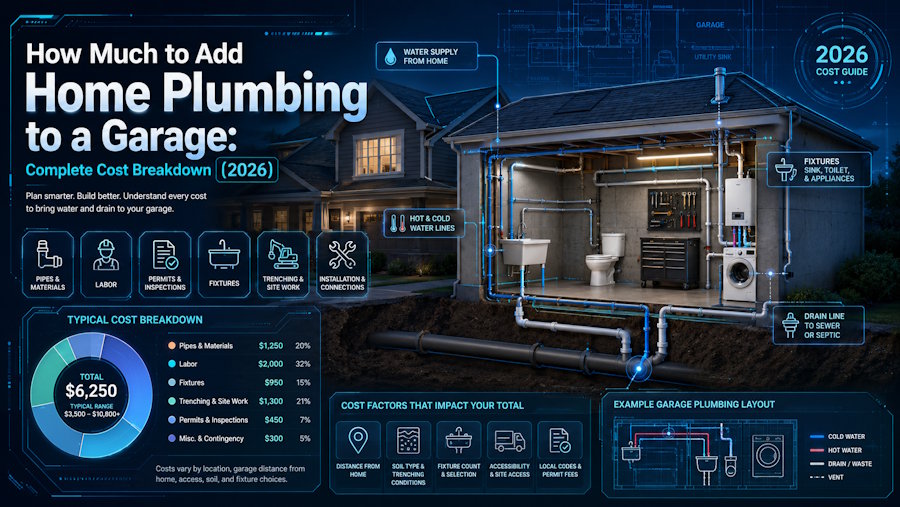 How Much to Add Home Plumbing to a Garage: Complete Cost Breakdown (2026)