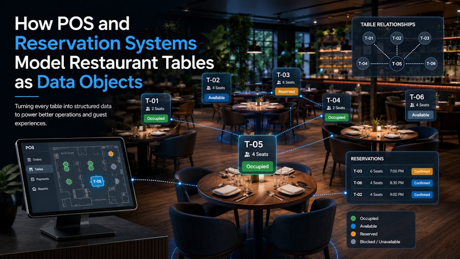 How POS and Reservation Systems Model Restaurant Tables as Data Objects