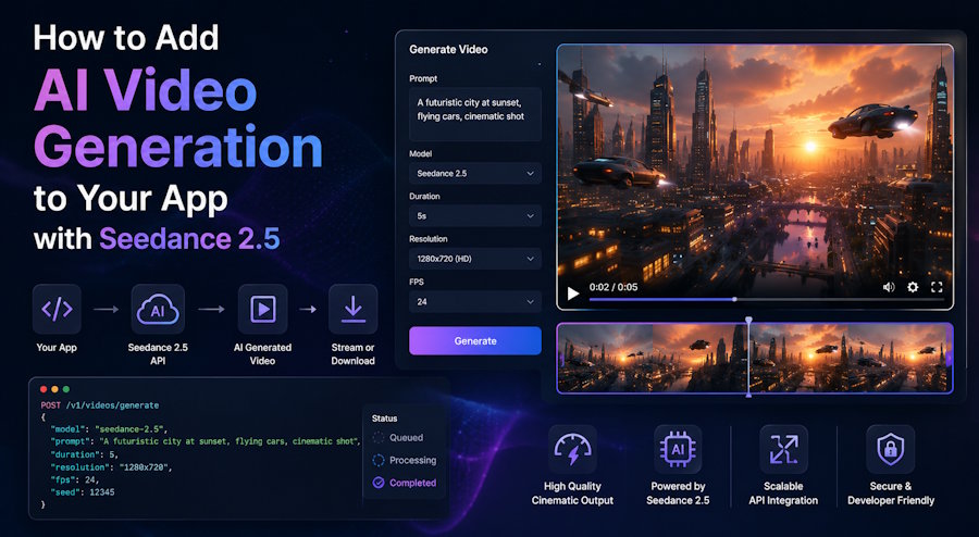How to Add AI Video Generation to Your App with Seedance 2.5