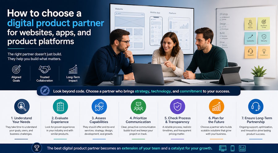 How to choose a digital product partner for websites, apps, and product platforms