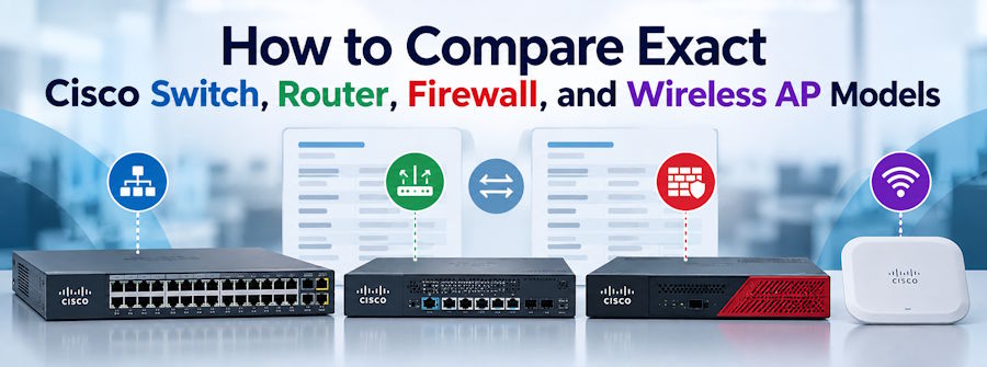 How to Compare Exact Cisco Switch, Router, Firewall, and Wireless AP Models
