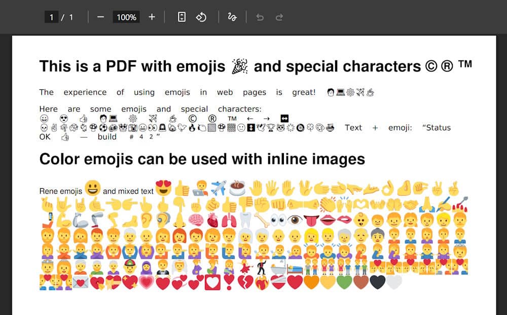 How to display emojis in WKHTMLTOPDF