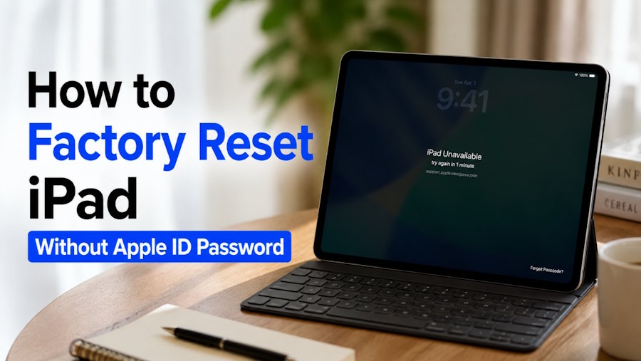 How to Factory Reset iPad Without Apple ID Password (2026 Guide)
