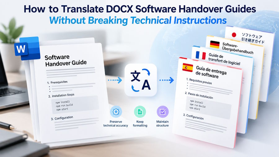 How to Translate DOCX Software Handover Guides Without Breaking Technical Instructions