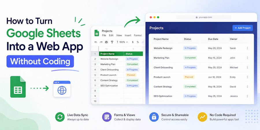 How to Turn Google Sheets Into a Web App Without Coding