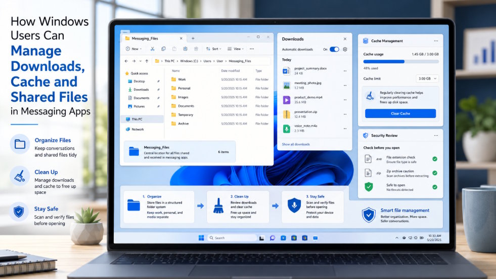 How Windows Users Can Manage Downloads, Cache and Shared Files in Messaging Apps