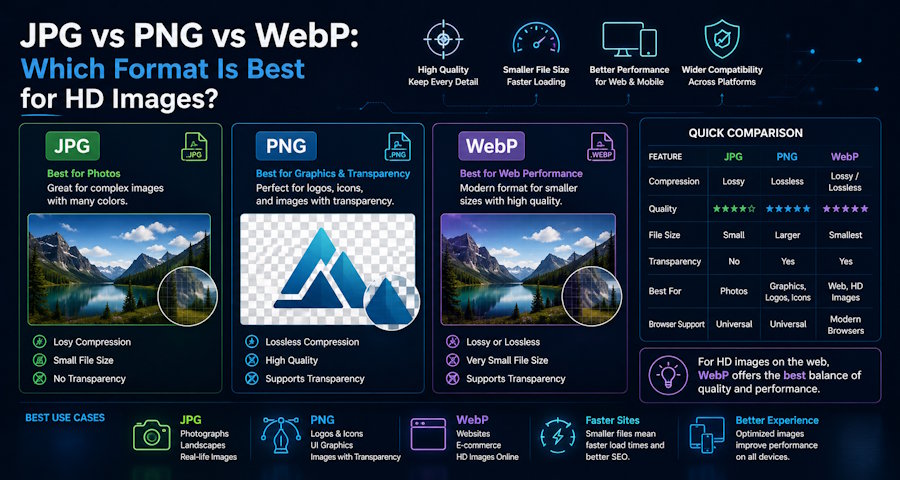 JPG vs PNG vs WebP: Which Format Is Best for HD Images?